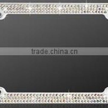 Chrome Coating Metal With Triple Row Diamond Frame