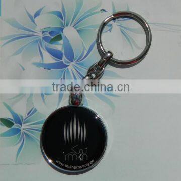 High quality custom souvenir round metal printing keychain