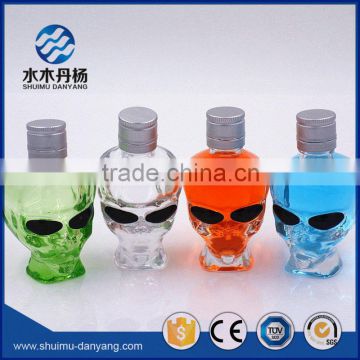 Skull brain 50ml liquor bottle glass skull bottles with silver cap                        
                                                Quality Choice