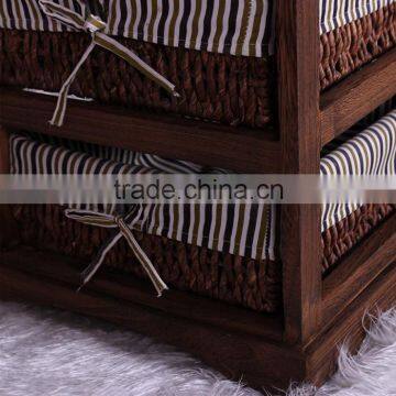 Modern Style Made of Paulownia Wood and Straw Weaving Home Funiture Bed Stool Leg Rest Stoll photo-3