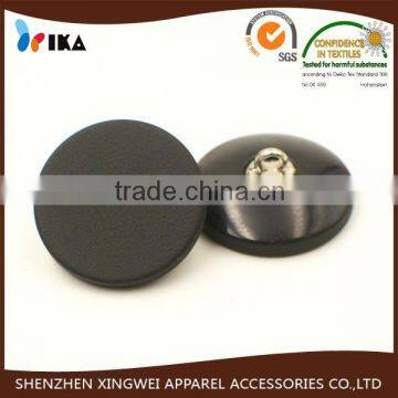 flatback style black rubber cap resin shank button