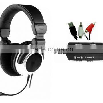 2.1 vibration gaming headset for Xbox one/PS4/PS3/XBOX360/PC/Wii foldable, detachable microphone