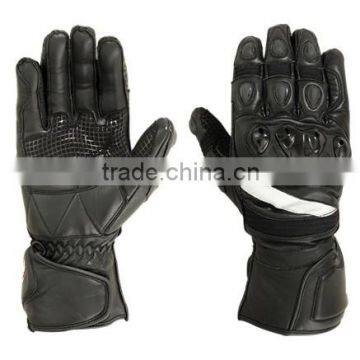 Black Colour Leather Motorbike Gloves,Leather Motorcross Gloves,Racing Leather Gloves