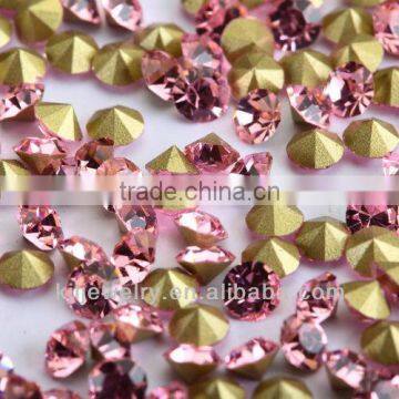 KJL-BD014 wholesale rhinestone accessories pp16 light rose point back rhinestones