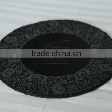 Elegant and unique natural stone slate plate Laser slate tableware