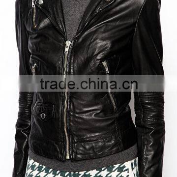 korean style clothes cheap slim fit leather jacket women