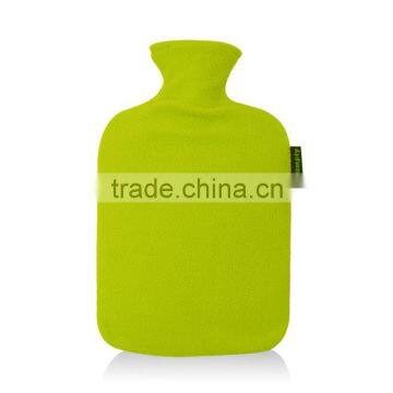 New PVC hot-water bottle cross-hatched green polar fleece cove hot therapy