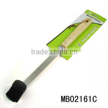 Oak Wood Handle BBQ Stainless Steel Silicone Brush