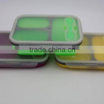 Foldable 3cases silicon food box