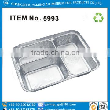 packing for food disposable aluminium foil 3 compartment food container