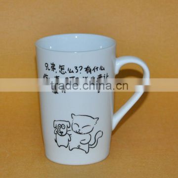 funny porcelain animal shaped coffee mug with spoon