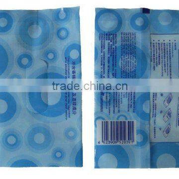 back seal wet tissue bag with window