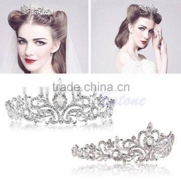 Silver Wedding Bridal Princess Crystal Rhinestone Pageant Prom Hair Tiara Crown Headband Jewelry