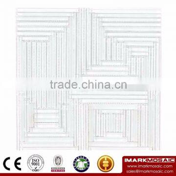 IMARK Lavender Linear Glass Mosaic Super White Color Glazed Glass Mosaic Irregular Pattern