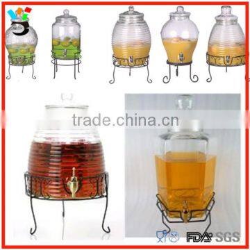 Large Size Different Types Beverage Dispenser Glass Jug With Pouring Spigot