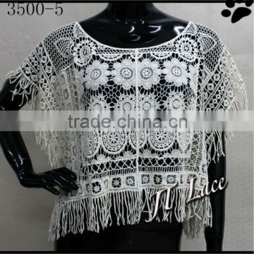 Fashion Ladies sleeveless Summer cotton Crochet short Lace Vest