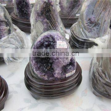 Natural Quartz Crystal Amethyst Geode Furnishing Article For Sale