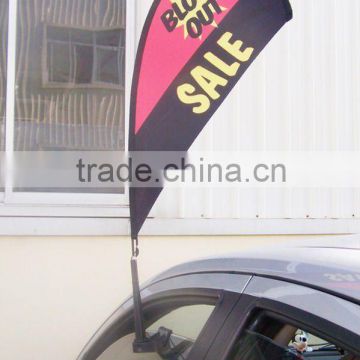 car window flying banner