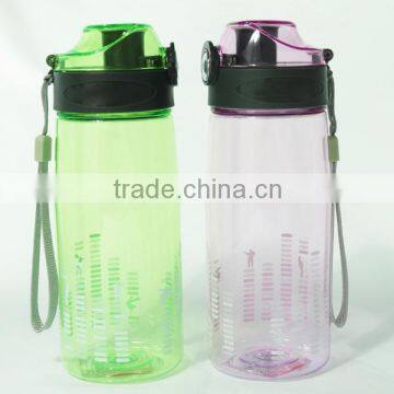 Transparent BPA FREE flip top Freezable Straw sports Water bottle