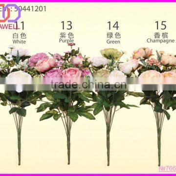 wholesale 12 heads multi colored silk artificial rose plants