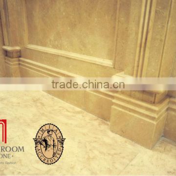 Villa design beige marble skirting board with ceramic stiffener