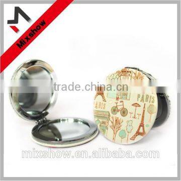 Hot sale PU leather mirror compact for promotion gift