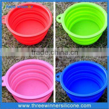 food grade colorful silicone collapsible folding pet bowl