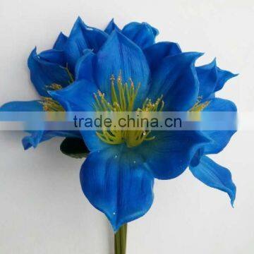 royal blue common bombax bouquet with 5 head, pu artificial fabric bombax