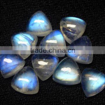 Rainbow Moonstone 8x8 mm Trillion Cut With NIce Blue Flash Natural Semi Precious Gemstone photo-4