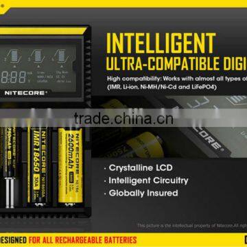 Nitecore LCD D4 Charger Lifepo4 NiMh NiCd AA AAA Battery Charger