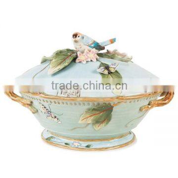 3D Vintage Ceramic Tureen with Ladle