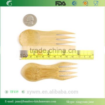 Solid Bamboo Stubby Spork 3.9" - 100 pcs