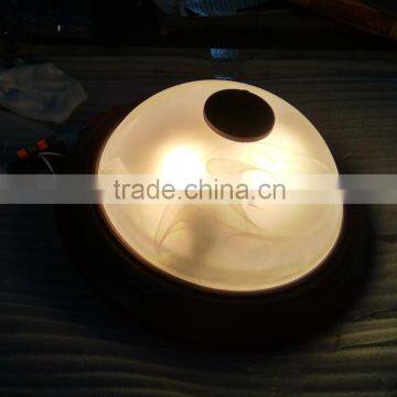 LED 13" 2*E26 Flush Mount Ceiling Fixture With Glass Shade Dark Dronze Finish and Satin Nickel CE, UL ,ETL ,ROHS photo-2