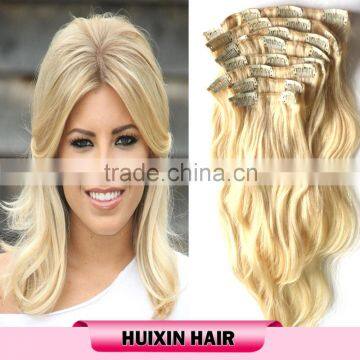 Hot Selling Body Wave Mongolian 613 Blonde Clip In Hair photo-6