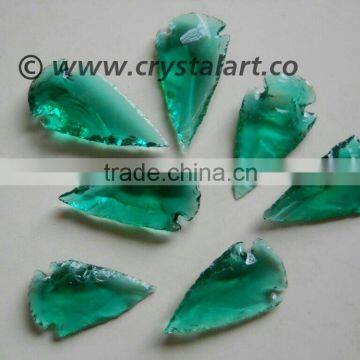 AQUA GLASS STONE INDIAN ARROWHEADS