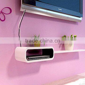 wall shelf under TV white colors