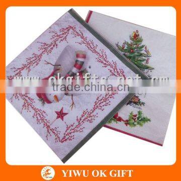 Christmas snowman dinner napkin, paper serviette