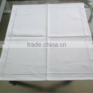 100% Cotton satin table napkin with bourdon stitching embroidered band