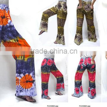 thai style VTG RETRO INDIE HIPPIE boho pants yoga pants Wide leg harem pants tie dye print pattern PRINT