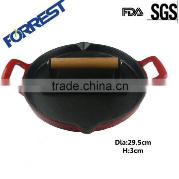 round cast iron grill plate