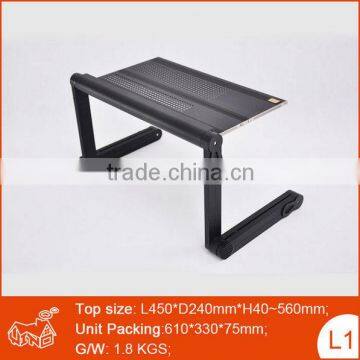 Portable plastic swivel joint computer table design used in bed sofa stand