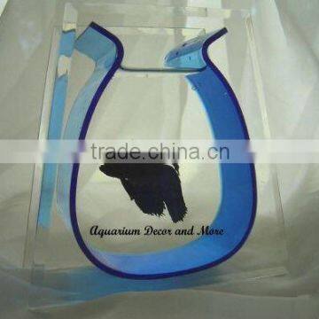 blue acrylic fish tank aquarium