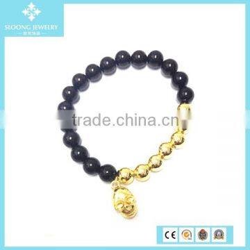 2015 Men Black North Skull Bead Bracelet Charms