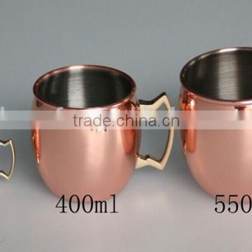 new product Can custom outside color printed mini 60ML Plated short copper mugs