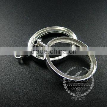 30x40mm Silver Plated Alloy Oval Pendant Charm DIY Bezel Setting Glass Tray Jewelry Supplies 1820287 photo-2