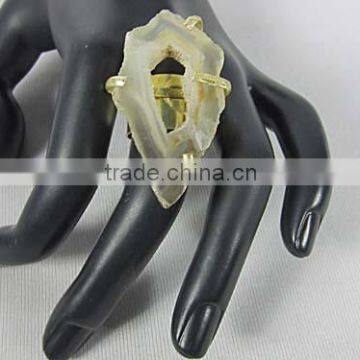 Agate Stone Ring Costume Fashion Women Jewelry India Brass Ring Big Ring Latest Design New Pattern,Indian Ethnic, Natural Stone