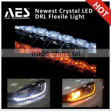 Newest design !AES Crystal led drl with turning light daytime running light xenon projector DRL 60cm 50cm 85cm