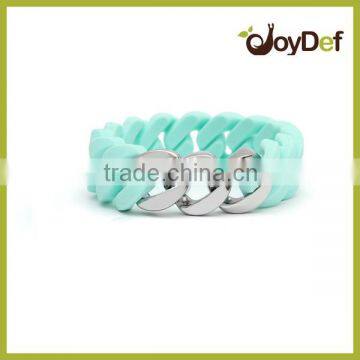 Candy green silver silicon bracelet