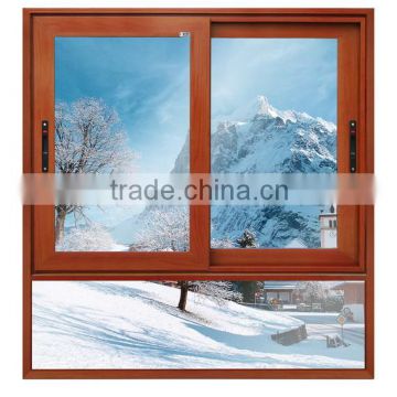 Wood color residential Aluminium casement windows