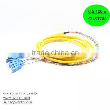 High quality 12 cores SC SM mini break out fiber optic pigtail with best price